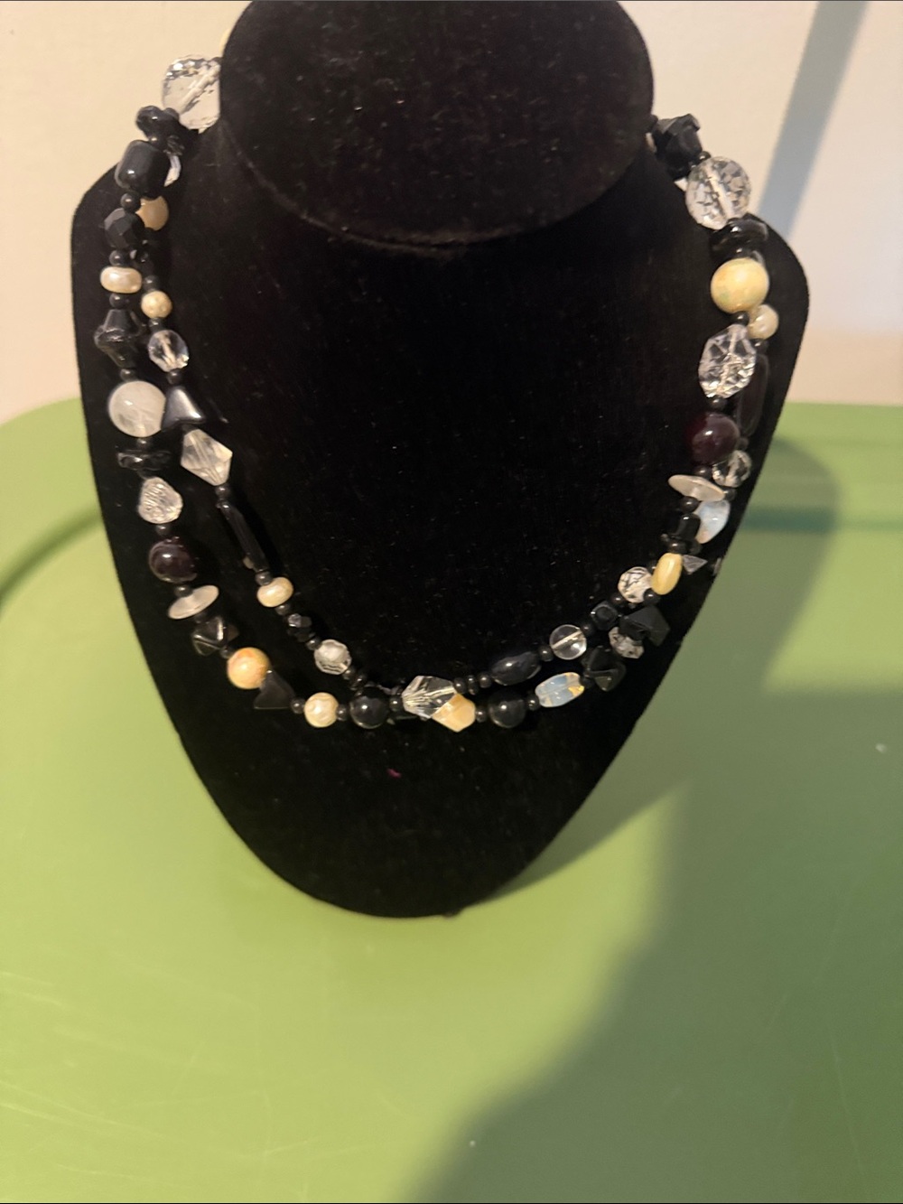 Black and Cream Multi-Bead Women’s Necklace
